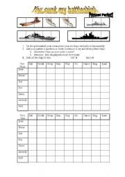 English Worksheet: You sunk my battleship!