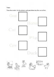 English worksheet: Animals