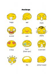 English Worksheet: feelings