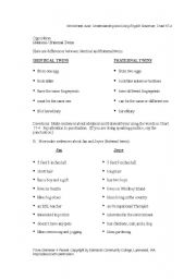 English Worksheet: contrast