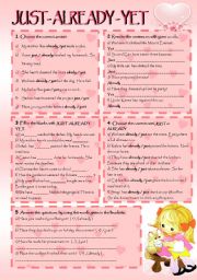 English Worksheet: Present Perfect / JUST - ALREADY - YET