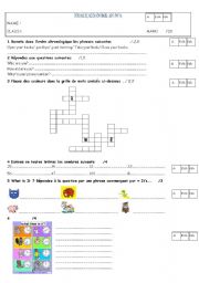 English Worksheet: colours and numbers