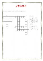 English Worksheet: Puzzle For 6th Grades