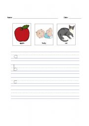 English worksheet: trace and  write