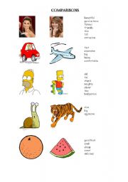 English Worksheet: comparisons