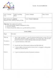 English Worksheet: Present Continuous 