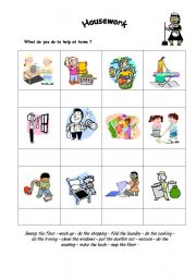 English Worksheet: What do you do to help at home?