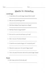 English Worksheet: Made In America--Video Notes, episode 2 season 1