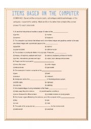 English Worksheet: Items based on the computer