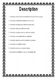 English worksheet: Description