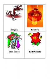 English Worksheet: Chinese Lunar New Year Flash Cards Set 1 of 2