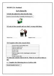 English Worksheet: Lets keep fit