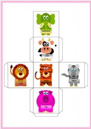 English Worksheet: Animals dice- Two pages