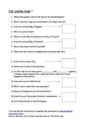 English Worksheet: THE BRITISH FLAG