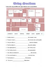 English Worksheet: Giving directions