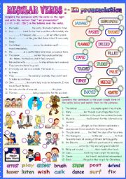 English Worksheet:  REGULAR VERBS: -ED PRONUNCIATION