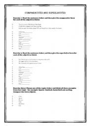 English Worksheet: COMPARATIVE AND SUPERLATIVE