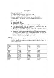 English worksheet: Multisyllable words