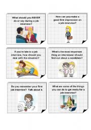 English Worksheet: CONVERSATION QUESTIONS - JOB INTERVIEWS