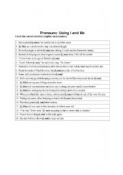 English Worksheet: The I and the Me