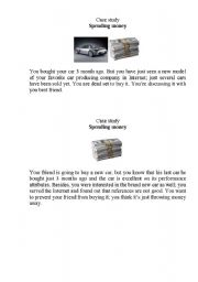 English worksheet: Money Case Study