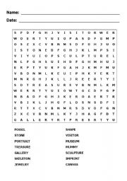 English Worksheet: Museum Wordsearch