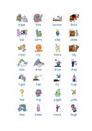 Verbs illustrated with pictures
