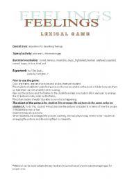 English Worksheet: Describing feelings