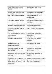 English Worksheet: conversation at the airport