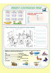 English Worksheet: Present continuous tense