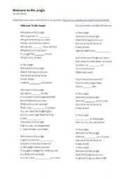 English Worksheet: Guns N Roses Welcome to the Jungle