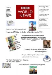 English Worksheet: create your own news bulletin