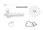 English Worksheet: colour dictation