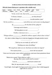 English Worksheet: Shakespeares Quotes