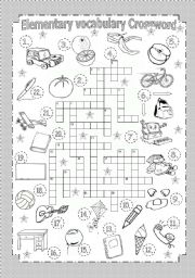 Elementary Vocabulary Crossword