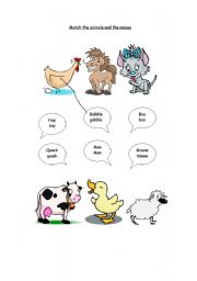 English worksheet: animal noises