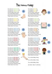 English Worksheet: The hokey pokey song lyrics