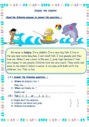 English Worksheet: Dolphy the Dolphin