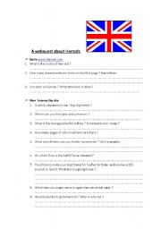 English Worksheet: A webquest about Harrods the famous store in London