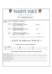 English worksheet: PASSIVE VOICE