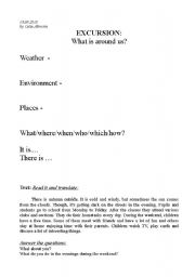 English Worksheet: Excursion