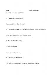 English Worksheet: Correct the Sentences