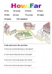 English Worksheet: How Far ...?