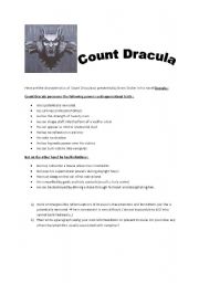 English Worksheet: Introducing Dracula