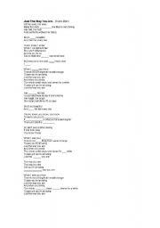 English Worksheet: COMPLETE THE SONG