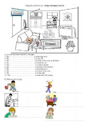 English Worksheet: living room