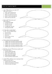 English Worksheet: Direct and Reported Speech