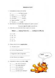 English Worksheet: To Be Verb