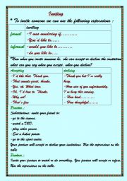 English Worksheet: making invivitations