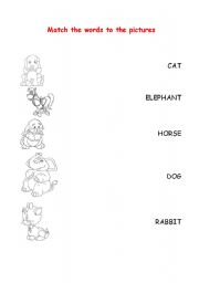 English worksheet: Animals